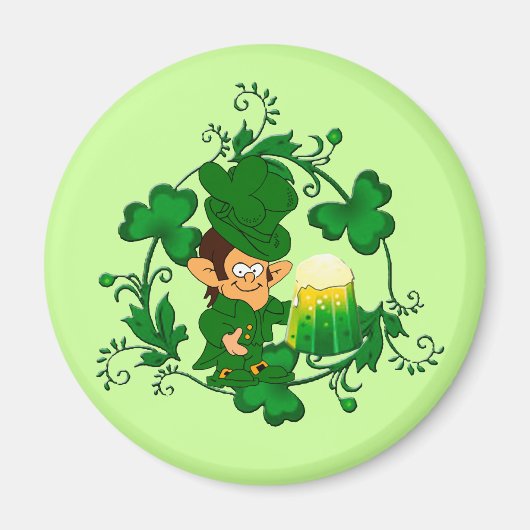 Gelukkige Leprechaun Magnet Magneet (Voorkant)