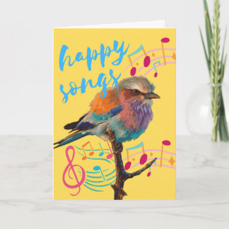 Gelukkige liedjes voor een Happy Birthday met voge Kaart