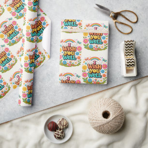Gelukkige Madeliefjes en Regenbogen  Cadeaupapier