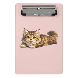 Gelukkige Maine Coon Kat Knus Ontwerp Met Positiev Mini Klembord