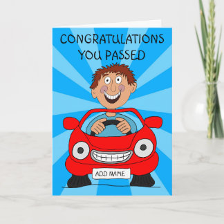 Gelukkige Man Heeft Net Rijexamen Gehaald Kaart