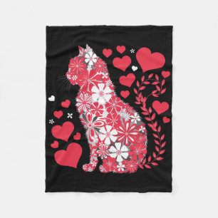 Gelukkige Meowentine-dag Funny Girls Cat Valentine Fleece Deken