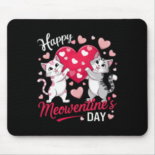 Gelukkige Meowentine-dag Grappige Schattige Katten Muismat