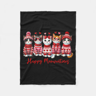 Gelukkige Meowentines Dag Grappig Cadeau Valentijn Fleece Deken