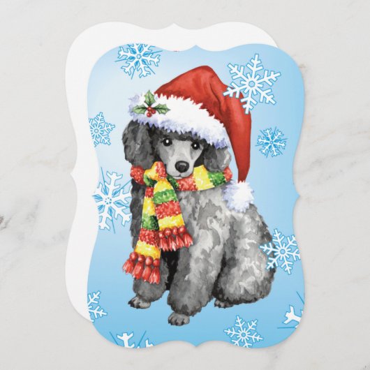 Gelukkige MiniatuurPoedel Howlidays Feestdagenkaart (Voorkant / Achterkant)