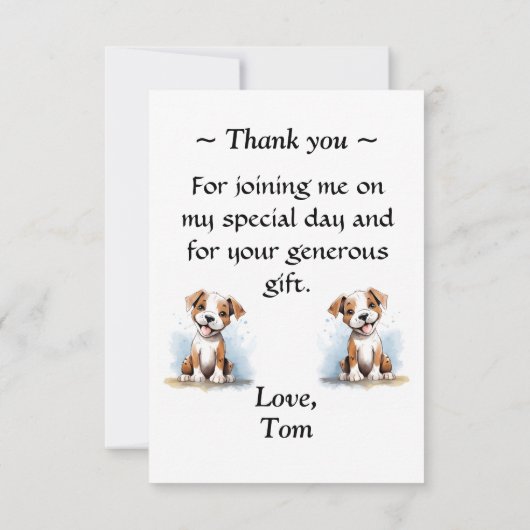 Gelukkige minimalistische Pitbull Pit Bull Terrier Bedankkaart (Achterkant)