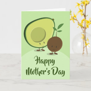 Gelukkige Moederdag Avocado Cartoon Personages Ete Kaart