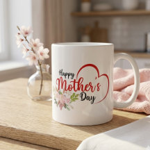 Gelukkige Moederdag Bloemhart Beker