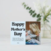 Gelukkige Moederdag - cadeau met eigen foto en naa Feestdagenkaart (Staand voorkant)