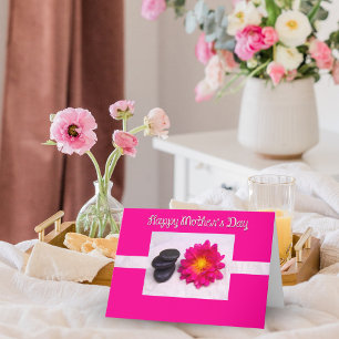 Gelukkige Moederdag Dahlia En Zen Rocks Kaarten