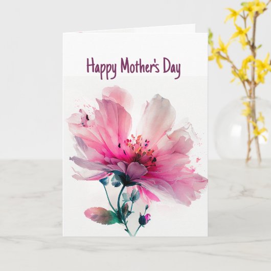 Gelukkige Moederdag Dank & houdt u uniek Kaart (Gele Bloem)