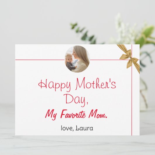 Gelukkige Moederdag eenvoudige lieve moeder en bab Feestdagenkaart (Staand voorkant)