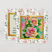 Gelukkige Moederdag Elegante Waterverf Roos Kaart (Voorkant / Achterkant)