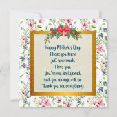 Gelukkige Moederdag Elegante Waterverf Roos Kaart (Achterkant)