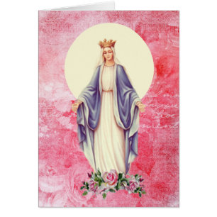 Gelukkige Moederdag Gezegende Maagd Maria Roze Ro