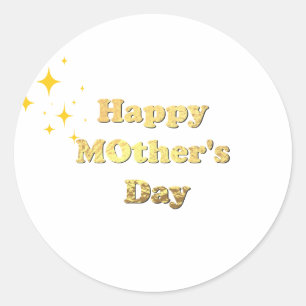 Gelukkige Moederdag. Goud eenvoudige script kallig Ronde Sticker