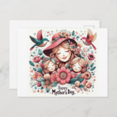 Gelukkige moederdag Groet briefkaarten (Voorkant / Achterkant)