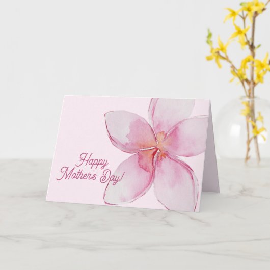 Gelukkige Moederdag - Hawaiaanse Waterverf Bloem Kaart (Gele Bloem)