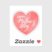 Gelukkige moederdag in roze hart, moeder liefde sticker (Vel)