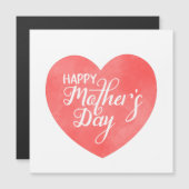 Gelukkige moederdag in roze hart, waterverf hart (Voorkant / Achterkant)