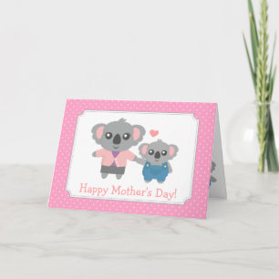 Gelukkige Moederdag, Knuffelige Koala's Kaart