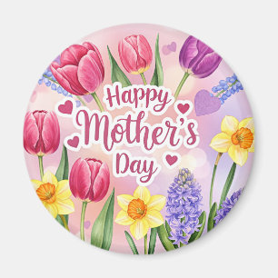 Gelukkige Moederdag, lente bloemen, Magneet