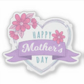 Gelukkige moederdag liefde hart sticker (Voorkant)