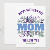 GELUKKIGE MOEDERDAG MA CUSTOMIZED CADEAU KAART (Voorkant / Achterkant)