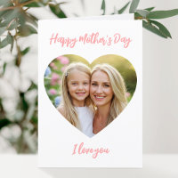 Gelukkige Moederdag Mama Foto Mooie Hart Koraal Ro