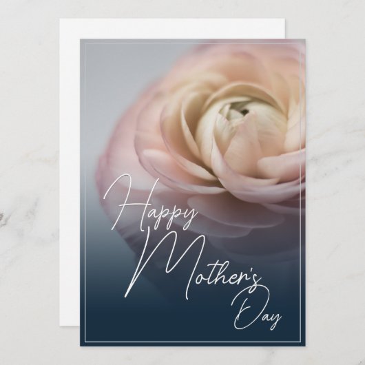 Gelukkige Moederdag met Big Pink Rose (Voorkant / Achterkant)