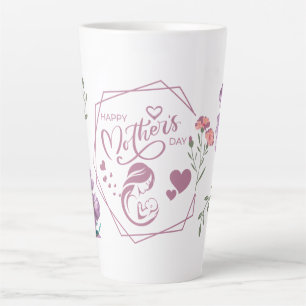 Gelukkige Moederdag Paarse Ontwerp Latte Mok