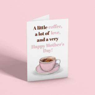 Gelukkige Moederdag Roze Koffie Groet Kaart