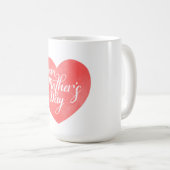 Gelukkige moederdag tekst, roze hart moeder koffiemok (Voorkant rechts)
