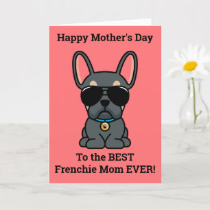 Gelukkige Moederdag van Dog Blue Tan Frenchie Kaart