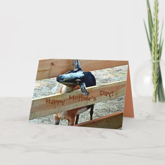 Gelukkige Moederdag van Schattig Kind (geit) Kaart (Voorkant)