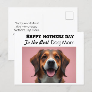 Gelukkige Moederdag Voor de Beste Hond Moeder Feestdagenkaart