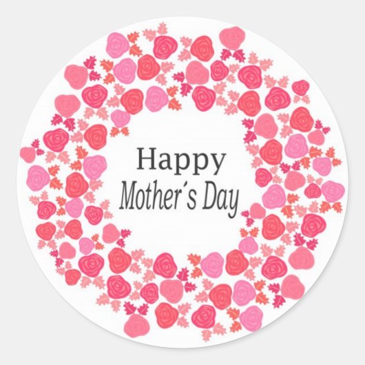 gelukkige moeders dag ronde sticker (Voorkant)