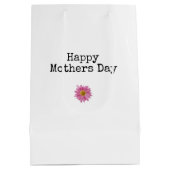 Gelukkige Moeders Dag Roze Daisy Modern Mam Medium Cadeauzakje (Achterkant)