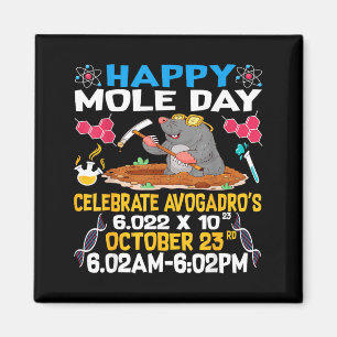 Gelukkige Molendag Op 23 Oktober Chemie Liefhebben Magneet