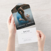 Gelukkige moment Elegante gradiënt RSVP Wedding All In One Uitnodiging (Afscheurbaar)