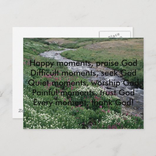 Gelukkige momenten, lof GodMoeilijke momenten... Briefkaart (Voorkant / Achterkant)