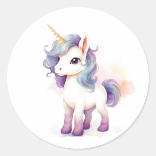 Gelukkige Mooie Majestic Eenhoorn Ronde Sticker