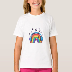 Gelukkige Muzikale Regenboog Kinderen T-shirt