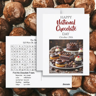 Gelukkige nationale chocoladedag   28 oktober briefkaart