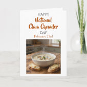 Gelukkige Nationale Clam Chowder Dag | 25 februari Kaart (Voorkant)