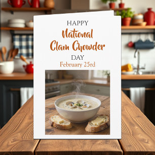 Gelukkige Nationale Clam Chowder Dag 25 februari Kaart