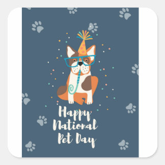 gelukkige nationale feestdag vierkante sticker