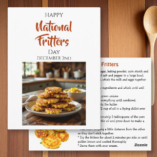Gelukkige Nationale Fritters Dag 2 december Briefkaart