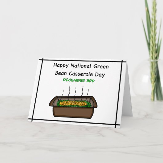 Gelukkige Nationale Groene Bonen Casserole Dag Kaart (Voorkant)