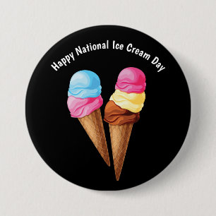 Gelukkige Nationale Ijsdag Ronde Button 7,6 Cm